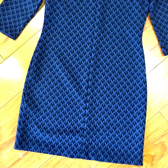 Banana Republic navy blue herringbone diamond pattern cotton mini dress - Picture 6 of 9